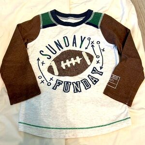 Boys 2T/3T mudpie long sleeve football shirt
